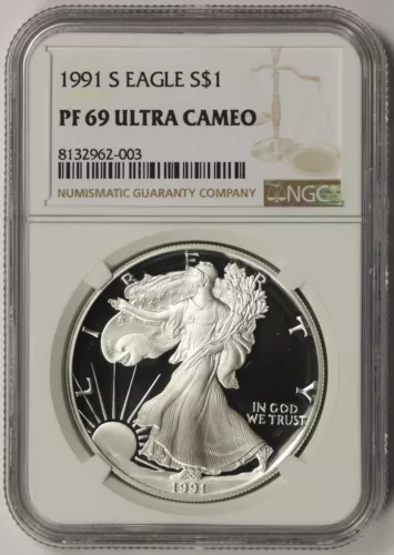 1991-S American Silver Eagle $1 Proof PF 69 Ultra Cameo NGC