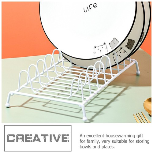 4 Pieces Dish Rack Desktop Plate Stand Strainer Drainer Storage Racks