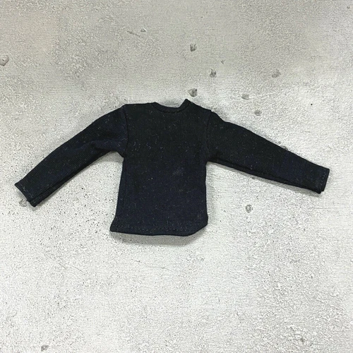 MO-LT-BK: 1/12 Black long sleeve shirt for 6" Slim Action Figure body - product listing photo