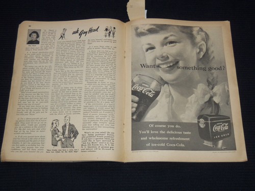 1951 SEPTEMBER 19 WORLD WEEK MAGAZINE - LOU GROZA - COCA-COLA AD - J 7445 - Picture 3 of 6