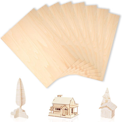8 Stück Holzplatte, 200X100X1,5mm Balsa Holz Platten, zum Basteln oder Modellbau