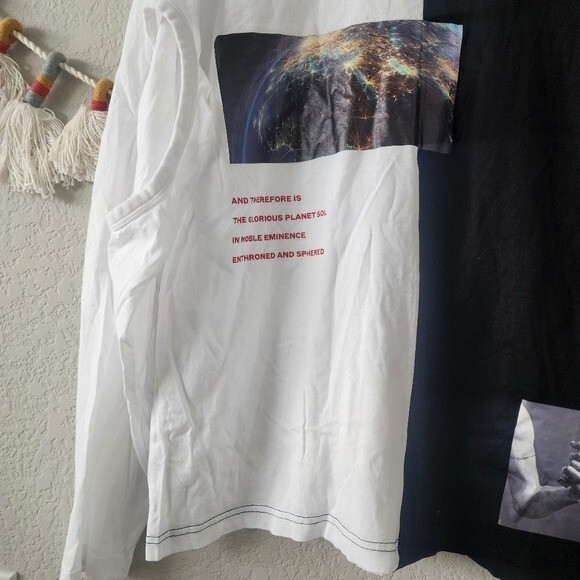 Burberry Winlow Cut Out Sleeve Cotton Montage Print Long Sleeve Shirt Mens XS