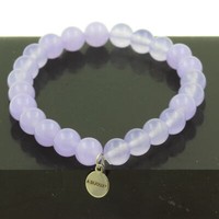 Armband Perlen Chalcedon Lavendel 8 Mm. Made Frankreich GrößE Benutzerdefinierte