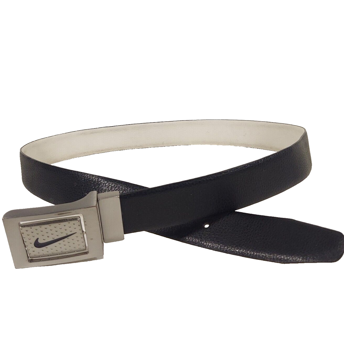 Nike Golf Belt Reversible Black White Leather Size 36 Swivel Nike Golf Belt Reversible Black White Leather Size 36 Swivel