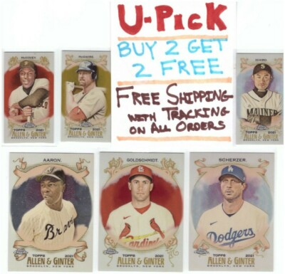 #ad #ad 2021 Topps Allen amp; Ginter Chrome 1 150 Base Mini Buy 2 Get 2 FREE Ships FREE $1.99