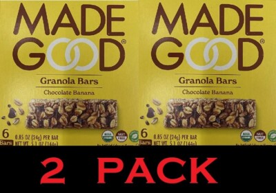 MADE GOOD CHOCOLATE BANANA ORGANIC Granola Bars 5.1 oz - 2 PACK