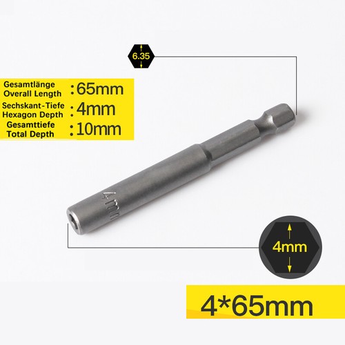 Hex Bit Magnetic/Non-Magnetic Nut Driver φ5-24mm Socket Impact Drill Bits L 65mm - Picture 30 of 51
