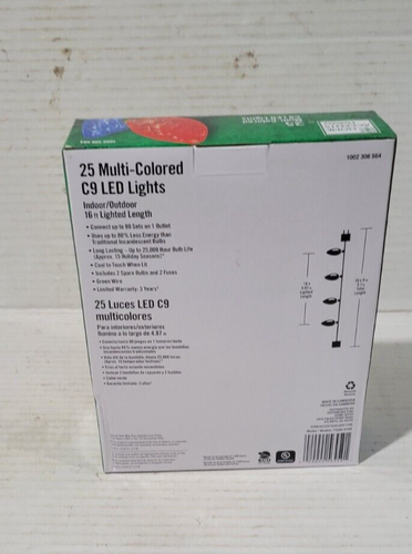 Home Accents Holiday 25 Multi-Colored C9 LED Christmas/Wedding/Party Lights - Picture 3 of 4