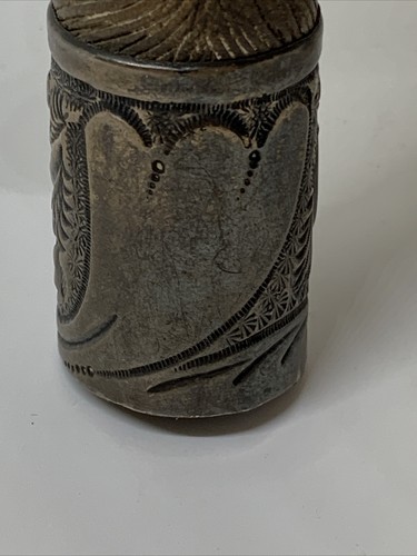 Remarkable Antique Carved Wood Sterling Dog Cane Head - Picture 12 of 13