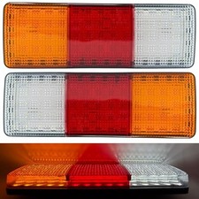 75 LED Truck Rectangle 3 Color Tail Light Bar Waterproof Turn Signal Brake