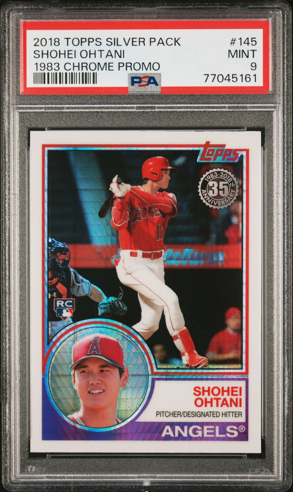 2018 Topps Silver Pack 1983 Chrome Promo Shohei Ohtani PSA 9 RC Rookie #145