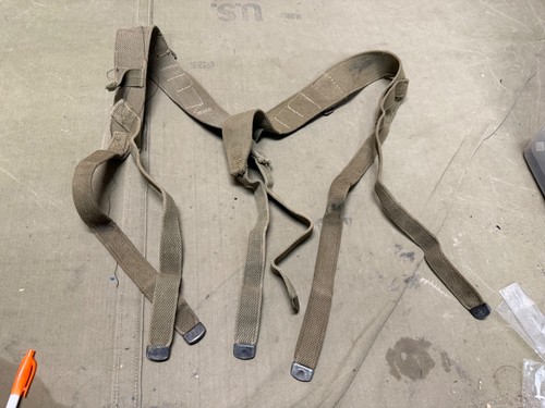 ORIGINAL WWII US ARMY M1944 COMBAT FIELD EQUIPMENT SUSPENDERS
