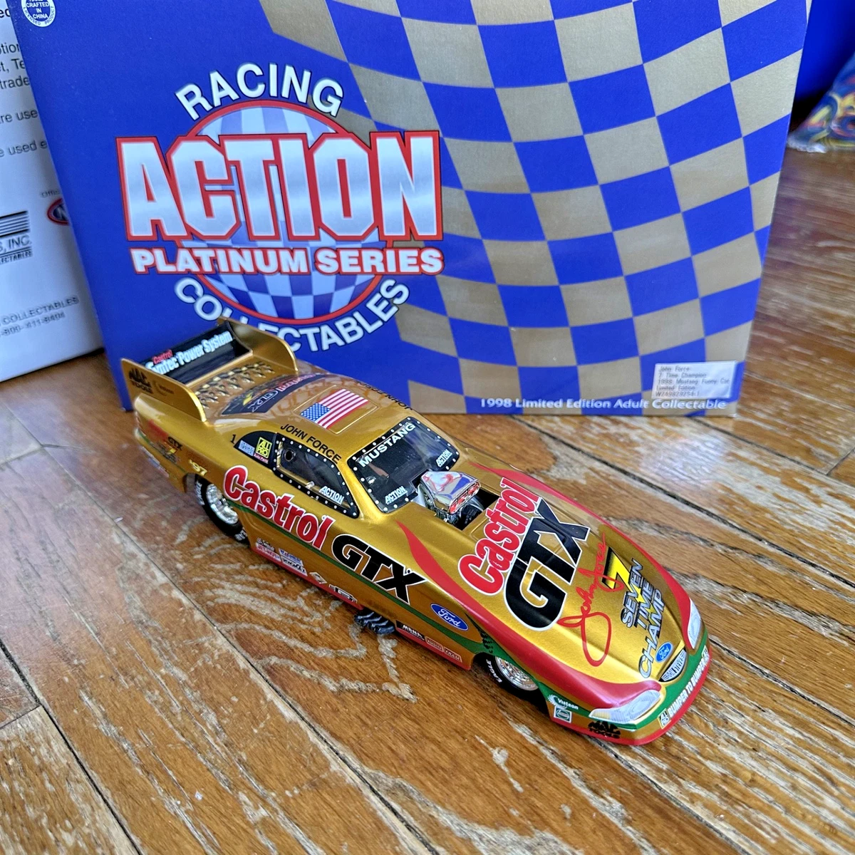 【限定品】 ジョンフォース　GTX ドラッグレース ファニーカー　action John Force Gold 1:24 Diecast Racing Cars for sale | eBay