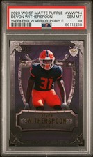 2023 WILD CARD SP MATTE PURPLE WEEKEND WARRIOR DEVON WITHERSPOON 3/4 PSA 10
