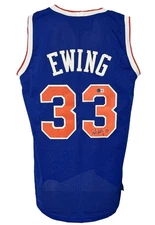 New York Knicks Patrick Ewing Autographed Pro Style Jersey BAS Authenticated