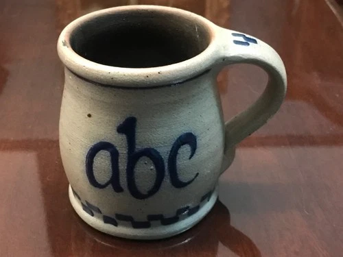 Vintage 1990’s Rowe Pottery Works Child’s One Handle ABC Mug