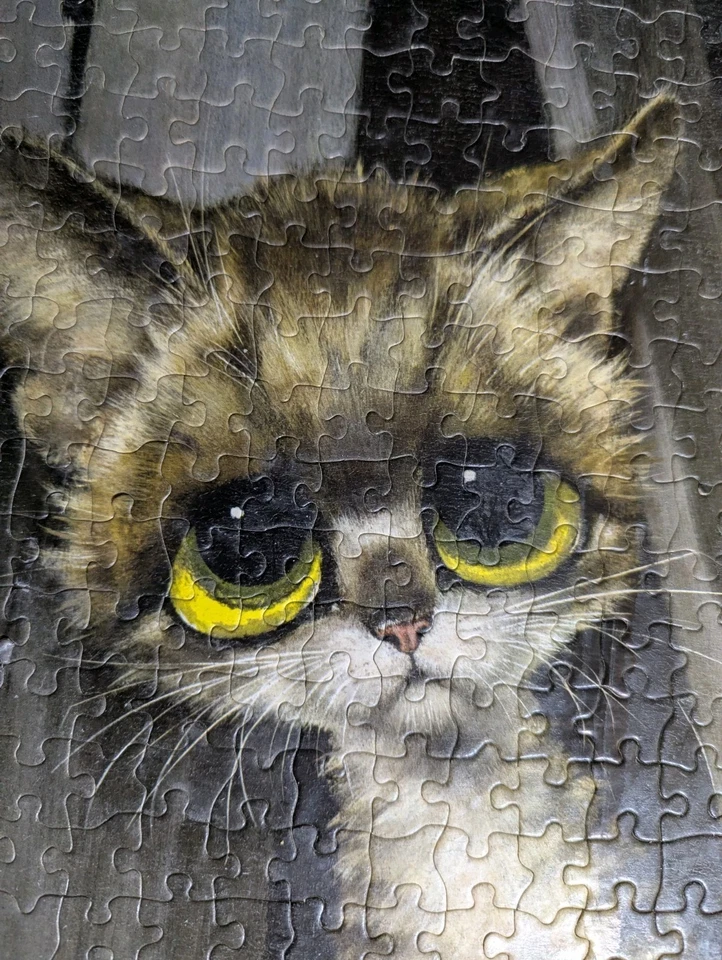 Vintage 1968 MB Pity Kitty Jigsaw Puzzle Big Sad Eye 500 Piece Cat Gig COMPLETE - Image 4 of 4