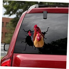 3D Decals Sticker Funny Animal Window Car Sticker Poultry Crack Car Chicken