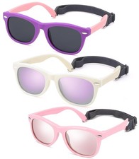 Polarized Baby Sunglasses with Strap - Unbreakable Flexible Infant Sunglasses...