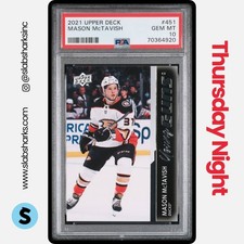 2021 UPPER DECK #451 MASON MCTAVISH YOUNG GUNS RC ROOKIE PSA 10