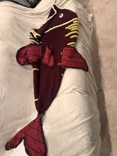 Handmade Shark Tail Crocheted Blanket red