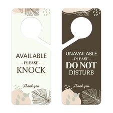Do Not Disturb Door Hanger Sign - Available Please Knock and Unavailable Plea...