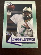 2002 Rookie Review Byron Leftwich Subscriber Promo Marshall Football Card. rookie card picture