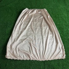 Vintage 70s Dixie Belle Beige Antron III Nylon Lace Hem Half Slip XL USA Made