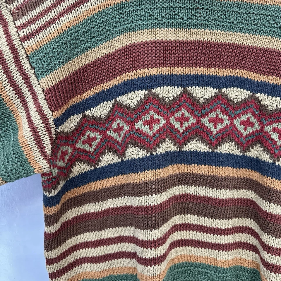 Suéter De Colección Polo Ralph Lauren Para Hombres Tejido a Mano Lino Seda Suroeste Azteca L LEER Foto 3 de 4