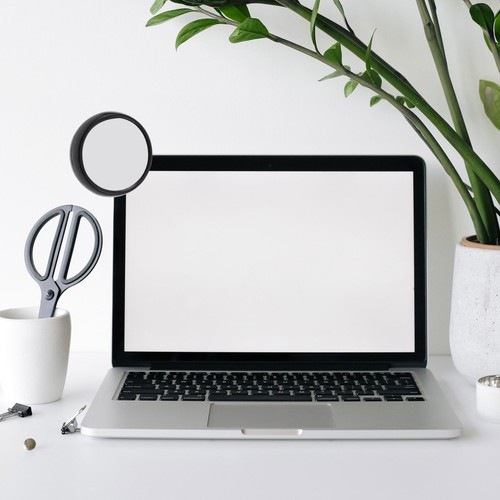 Rearview Mirror Magnifying Office for Your Computer Monitor Desktop - Foto 11 di 12