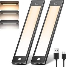 LEDs Motion Sensor Lights Indoor 3 Color Temps, Dimmable Under Cabinet Lighting,