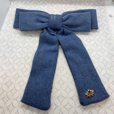 Lele Sadoughi Light Denim Antoinette Bow Barrette Hair Accessory