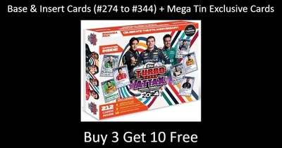 Topps Turbo Attax 2024 F1 India Base, Insert #274-#344, Mega Tin Exclusive Cards