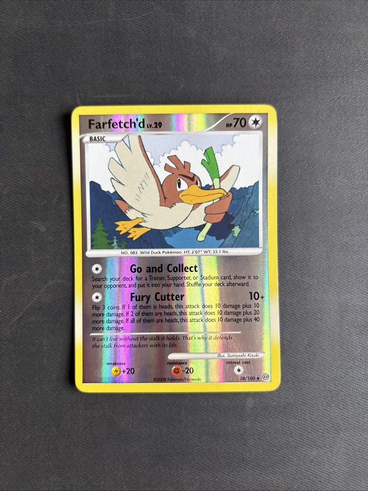 Pokémon TCG Farfetch'd Stormfront 38/100 Reverse Holo Uncommon 2008 - LP