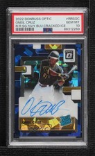 2022 Donruss Optic Navy Blue Cracked Ice Prizm 17/35 Oneil Cruz PSA 10 Auto uk2