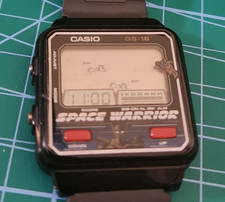 RARE Vintage Casio Gs-16 Space Warrior 1980s Digital Game Watch