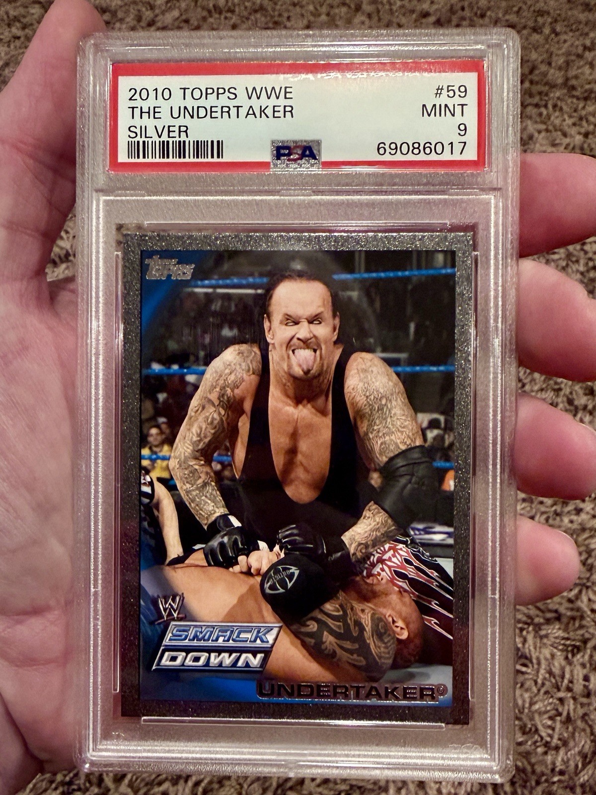 2010 Topps WWE Undertaker #59 Silver Parallel /999 PSA 9