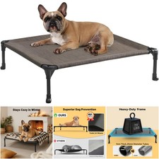 Cooling Elevated Dog Bed Portable Raised Pet Cot Washable Mesh No-Slip Feet