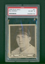 1940 Play Ball Baseball Card - #7 Bill Dickey, PSA 6 EXMT