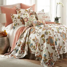 Levtex Home 3PC King Clementine Fall Quilt Set NWT