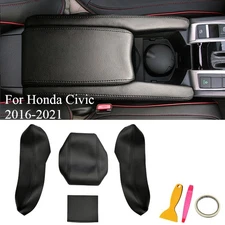 For Honda Civic 2016-2021 Car Front Center Armrest Box leather cover interior 4X