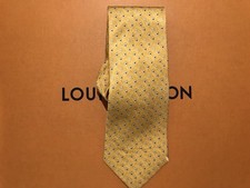 Vintage Louis Vuitton Tie Yellow 100% Silk