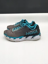 Hoka One One Elevon Road Running Shoes Womens Size 8 Black Blue Bird HAS A HOLE