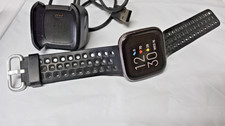 Fitbit Versa 2 Health and Fitness Smartwatch Gray Black FB507