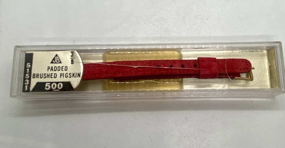 Ремешок для часов JBAMPION NOS КРАСНЫЙ подлинный с подкладкой и матовой свиной кожей ушки 10 мм - Изображение 2 из 4