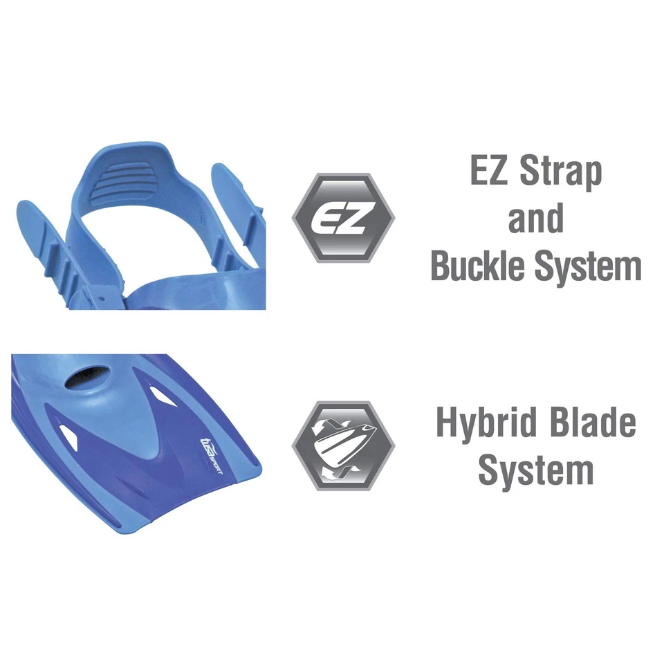 Aletas de snorkel TUSA Sport hoja larga grandes azules Foto 2 de 4