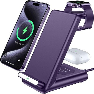 Wireless Charging Station,3 in 1 Charging Stand Made for Apple Watch Ultra 11...