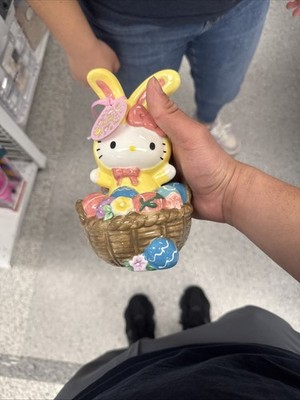 Hello Kitty Blue Sky Clay Works Easter Bunny Ceramic Small 7 1/2'' H x 4 1/2''W P1