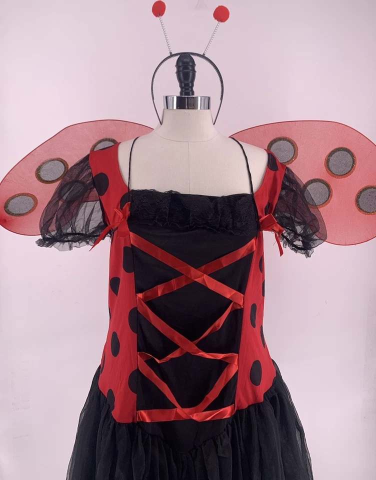 Leg Avenue 3 Piezas Precioso Disfraz Ladybug Adulto Halloween Talla Grande 3X-4X Foto 4 de 4