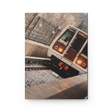 Vintage Commuter Train Hardcover Journal  Retro Train Photography Notebook